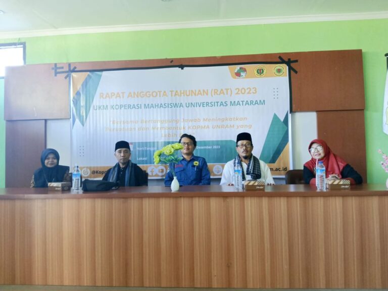 Rapat Anggota Tahunan (RAT) Tahun Buku 2022 UKM Koperasi Mahasiswa Universitas Mataram.