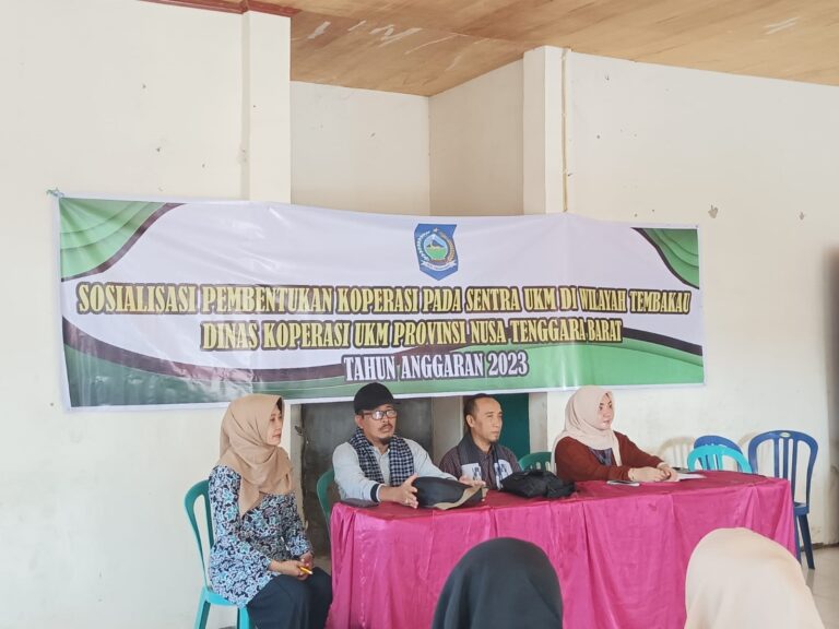 Sosialisasi Pembentukan Koperasi pada Sentra UKM Di Wilayah Tembakau tahun anggaran 2023 di Kelurahan Panggi Kecamatan Mpunda Kota Bima