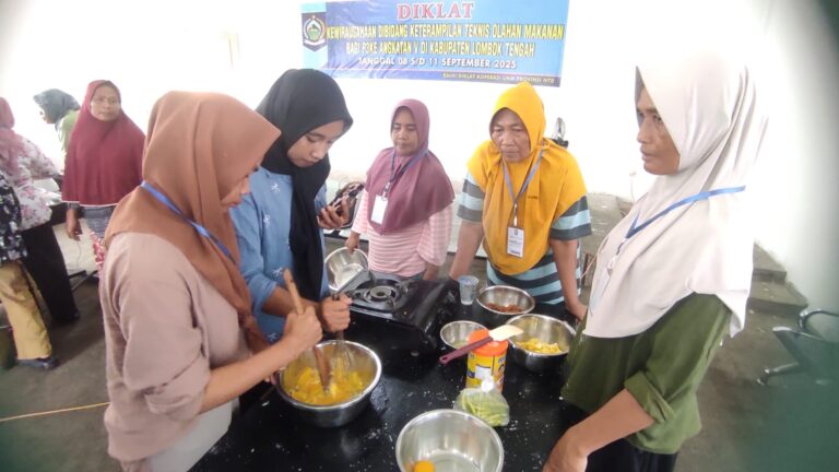 Peserta Diklat Kewirausahaan P3KE Antusias Ikuti Pelatihan Olahan Makanan di Lombok Tengah